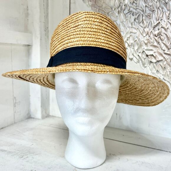 Lack of Color 100% Braided Straw Wide Brim Outdoor Sun Hat Beige One Size - Picture 1 of 7